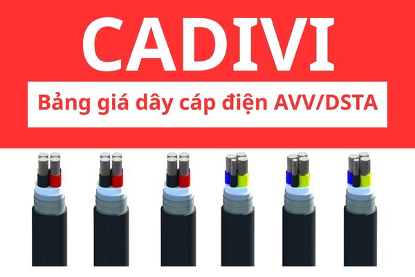 Bảng giá dây cáp điện AVV/DSTA CADIVI 0,6/1KV